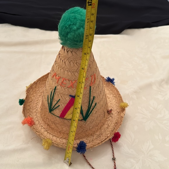 Clown or festival costume - 3 Pom poms on the front child size w/straw hat (mlb) - Picture 8 of 16